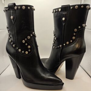 Vince Camuto Y2K Chic Black Studded Heeled Boots